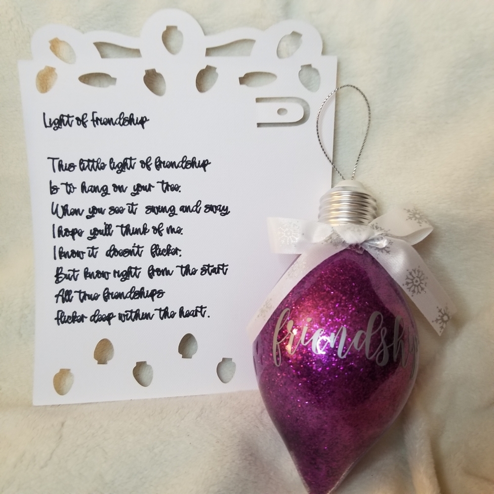 Handmade Light of Friendship Glitter Ornament

Thi